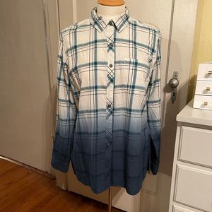 NWT.  Sonoma.  100% cotton long sleeve plaid shirt